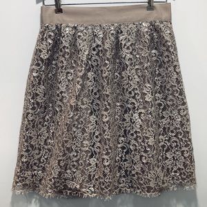 Perfect holiday skirt, J Crew metallic silver skirt, a-line, knee length, size 8